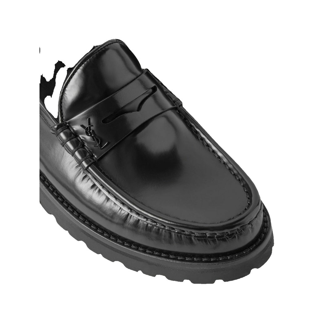 SAINT LAURENT LE LOAFER MONOGRAM TASSEL LOAFERS BLACK