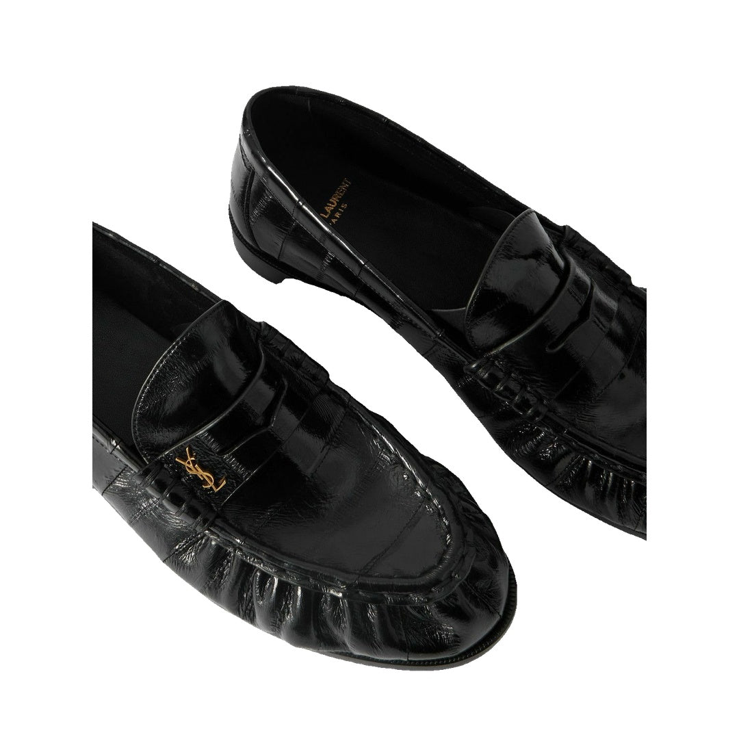 SAINT LAURENT LE LOAFER MONOGRAM TASSEL LOAFERS BLACK