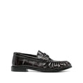 SAINT LAURENT GATHERED CASSANDRE LOAFERS BROWN