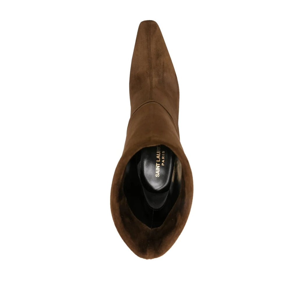SAINT LAURENT 85MM FOLDED BOOTS BROWN