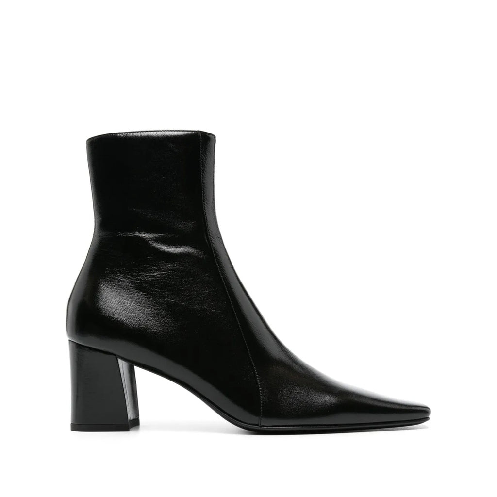 SAINT LAURENT LINDA 100MM POINTED-TOE BOOTS BLACK