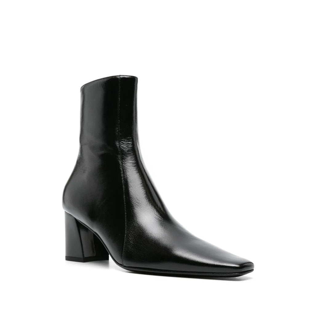 SAINT LAURENT LINDA 100MM POINTED-TOE BOOTS BLACK