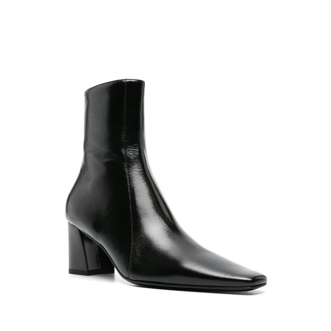SAINT LAURENT LINDA 100MM POINTED-TOE BOOTS BLACK
