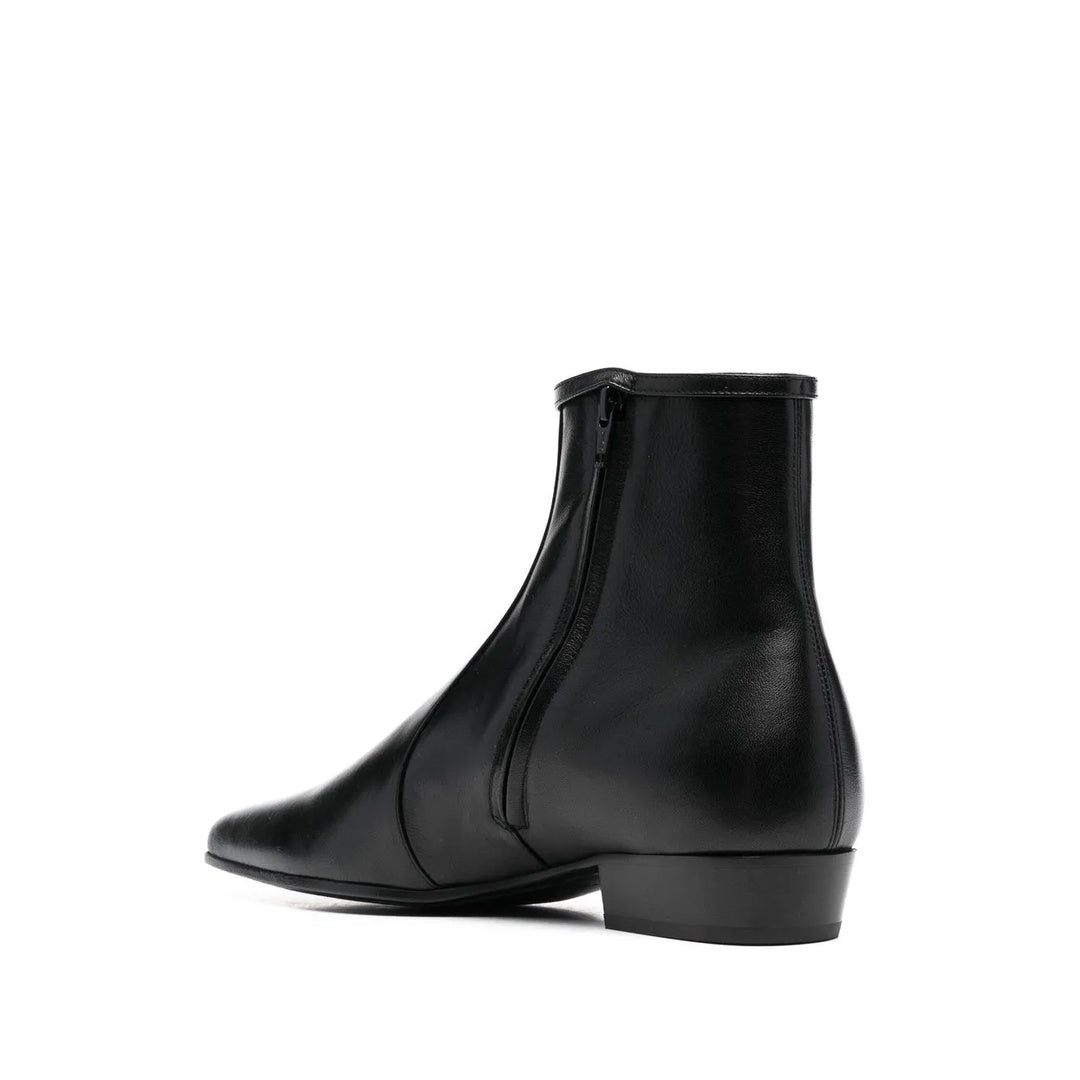 SAINT LAURENT 90MM BUCKLE DETAIL BOOTS BLACK