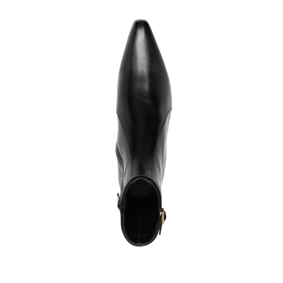 SAINT LAURENT 90MM BUCKLE DETAIL BOOTS BLACK
