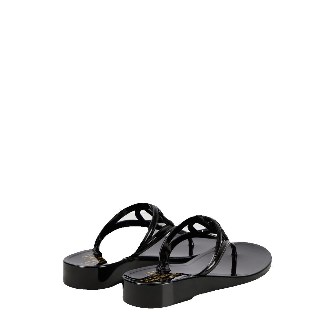 VALENTINO GARAVANI REVELE VLOGO SIGNATURE SANDALS BLACK