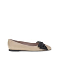 VALENTINO GARAVANI CONTRAST-BOW BALLET FLATS BEIGE