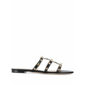 VALENTINO GARAVANI ROCKSTUD FLAT SANDALS BLACK