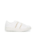 VALENTINO GARAVANI ROCKSTUD STUD LEATHER SNEAKERS WHITE