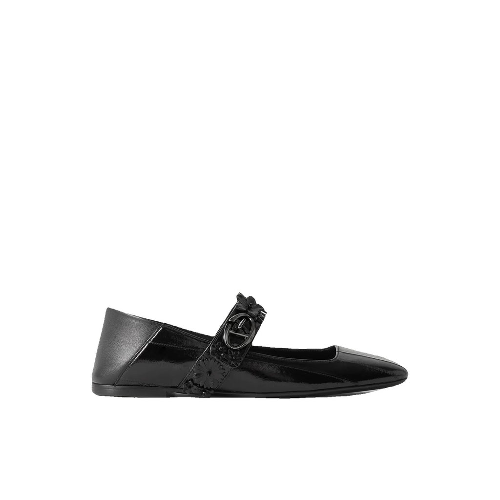 VALENTINO GARAVANI MARY-JANE BALLET FLATS BLACK