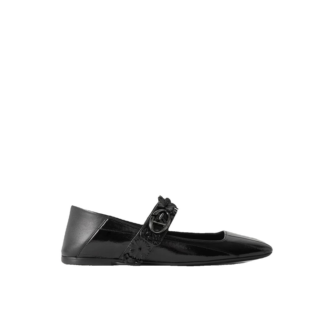 VALENTINO GARAVANI MARY-JANE BALLET FLATS BLACK