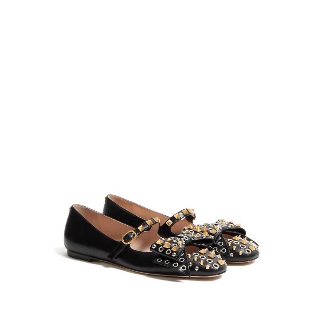 VALENTINO GARAVANI MARY-JANE BALLET FLATS BLACK