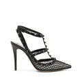 VALENTINO GARAVANI ROCKSTUD SUEDE PUMPS 100MM RED