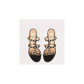 VALENTINO GARAVANI ROCKSTUD CALFSKIN LEATHER SLIDE SANDAL 60MM BLACK
