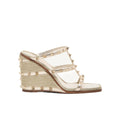 VALENTINO GARAVANI STUDDY SANDAL LAMINATED NAPPA 100MM GOLD