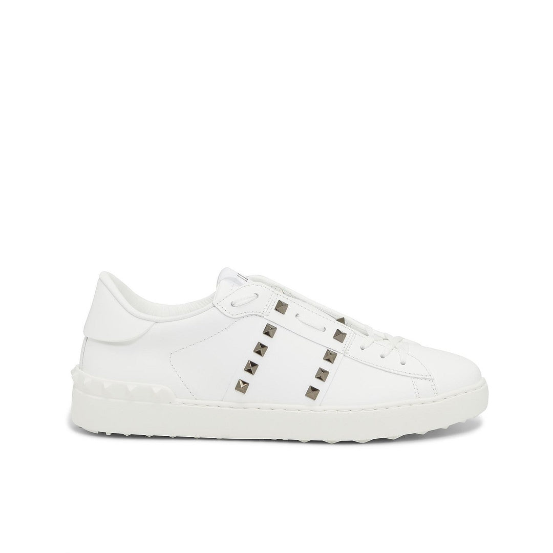VALENTINO GARAVANI ROCKSTUD UNTITLED SNEAKER TONAL STUDS WHITE