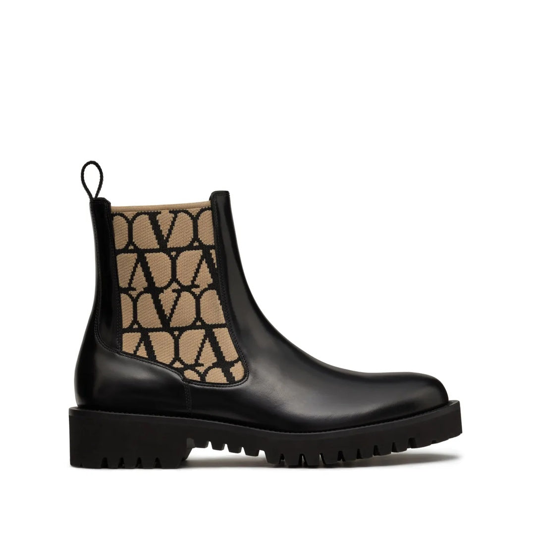 VALENTINO GARAVANI VLOGO SIGNATURE CALFSKIN BOOT 30MM BLACK