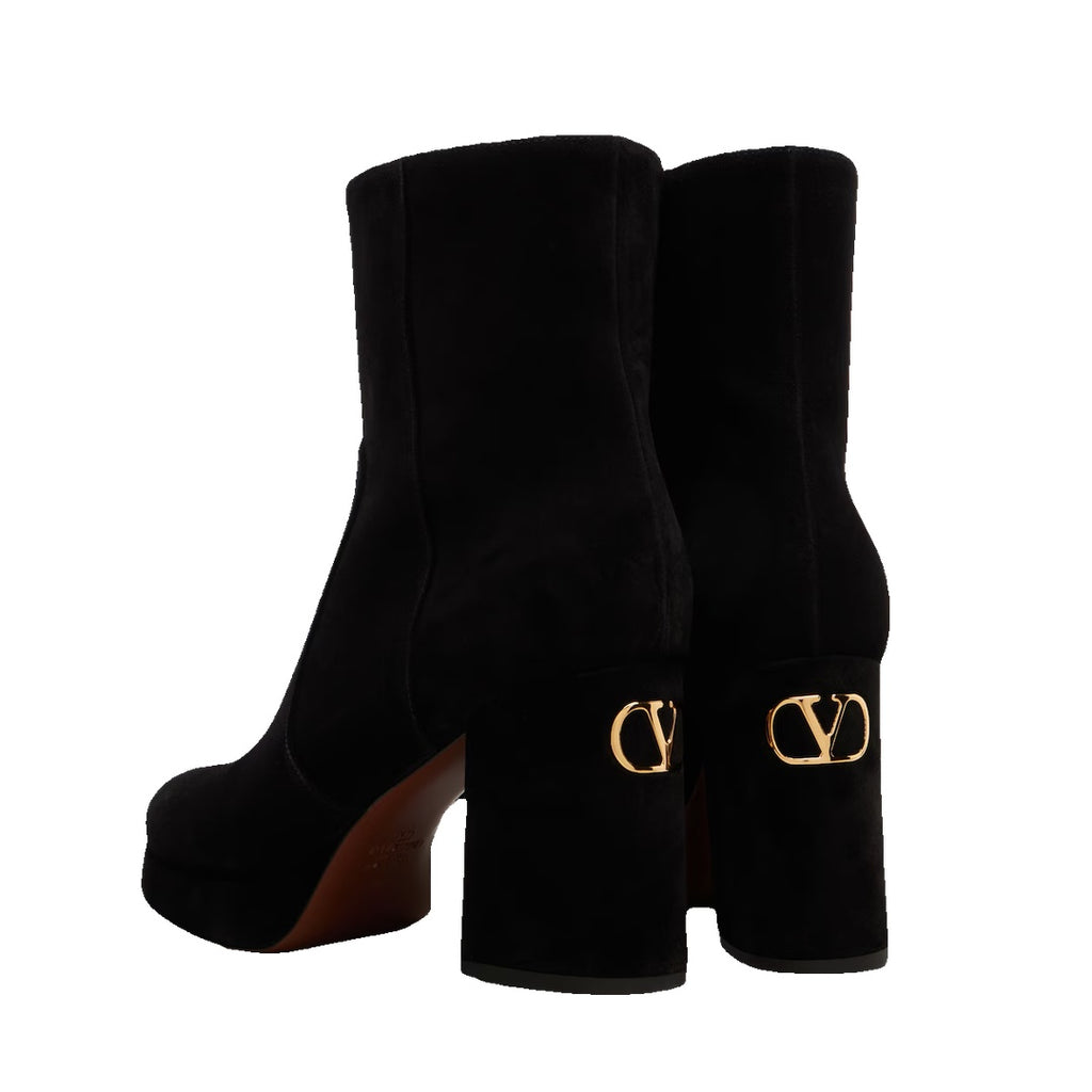 VALENTINO GARAVANI FAWCETTE PLATFORM ANKLE BOOT CALFSKIN 90MM BLACK