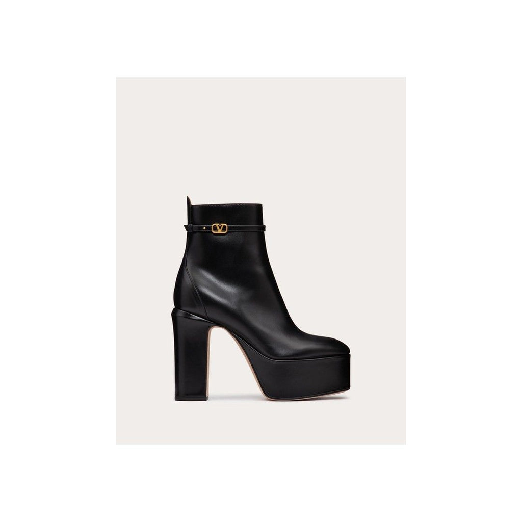 VALENTINO GARAVANI FAWCETTE PLATFORM ANKLE BOOT CALFSKIN 90MM BLACK