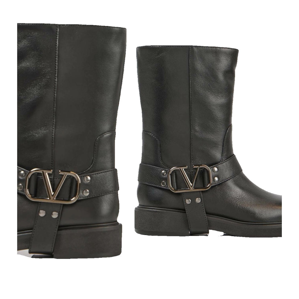 VALENTINO GARAVANI RAYONS BIKER BOOT CALFSKIN 40MM BLACK
