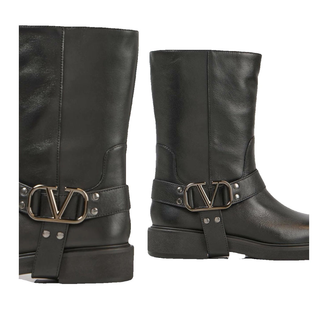 VALENTINO GARAVANI RAYONS BIKER BOOT CALFSKIN 40MM BLACK