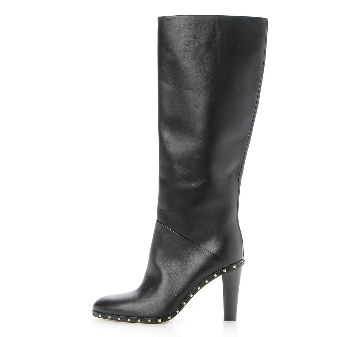 VALENTINO GARAVANI RAYONS NAPPA BOOT CHEVRON PATTERN 100MM BLACK