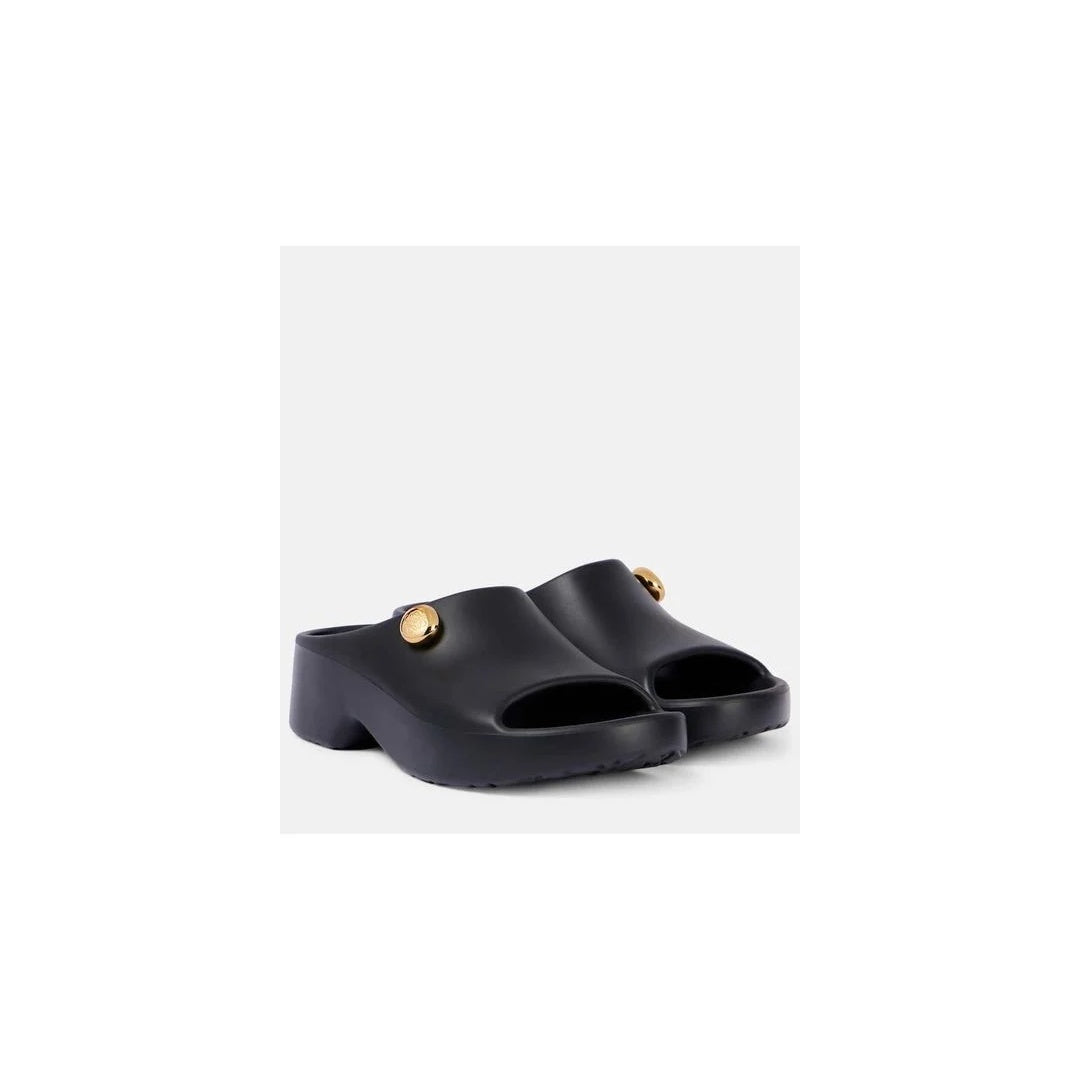 LOEWE PEBBLE SOFT SLIDE RAFFIA-EFFECT FABRIC NATURAL