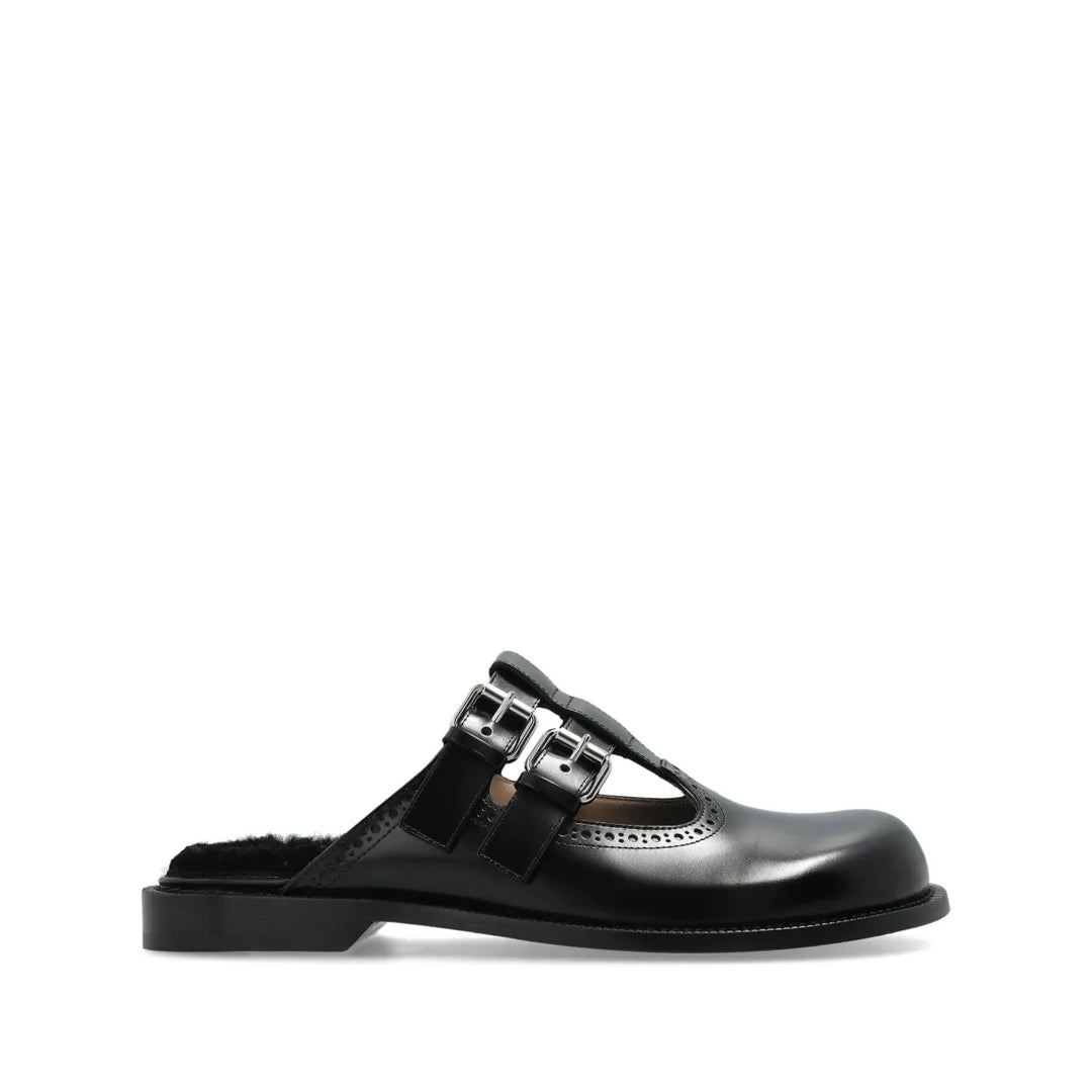 LOEWE EDGE LOAFER MULES BLACK