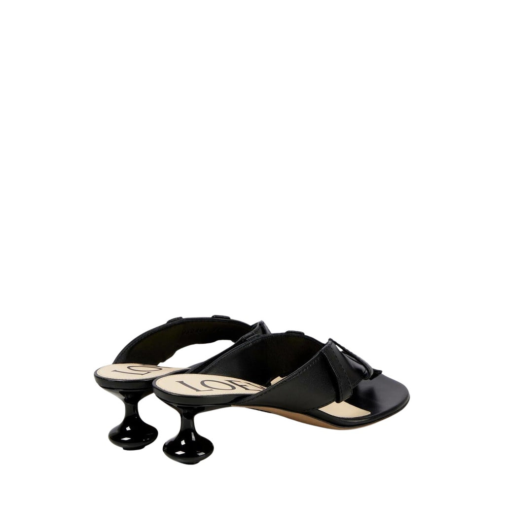 LOEWE 90MM TOY PANTA LEATHER SANDALS BLACK