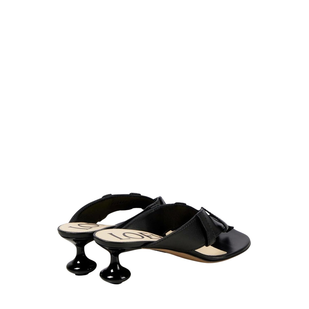 LOEWE 90MM TOY PANTA LEATHER SANDALS BLACK