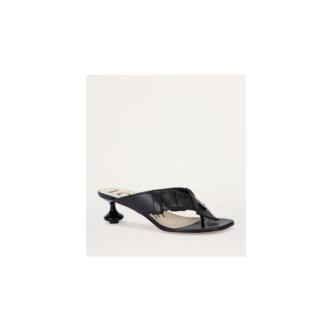 LOEWE 90MM TOY PANTA LEATHER SANDALS BLACK
