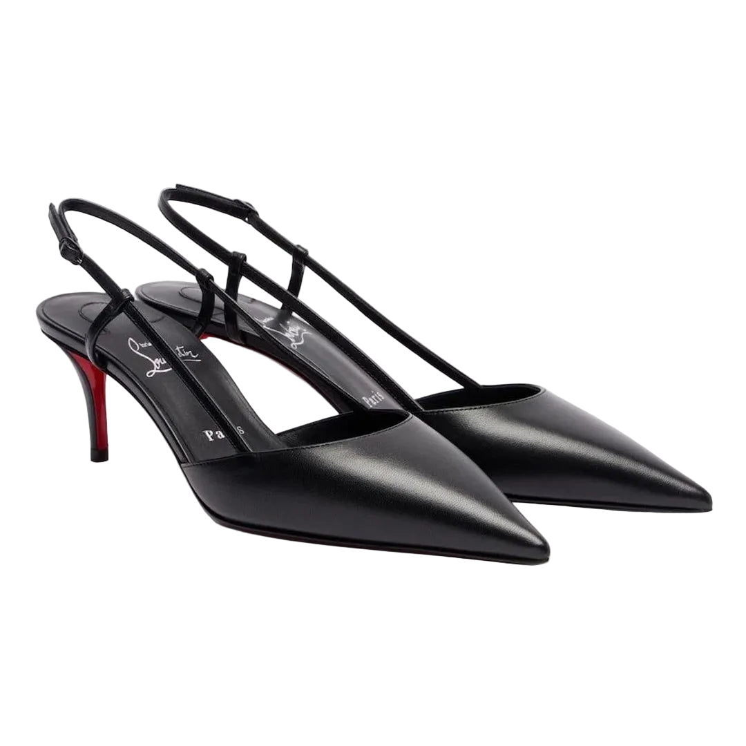 CHRISTIAN LOUBOUTIN MISS Z SLING BACK BLACK 60MM BLACK