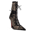 CHRISTIAN LOUBOUTIN PAVLOVA LACE UP SATIN BOOTS BLACK