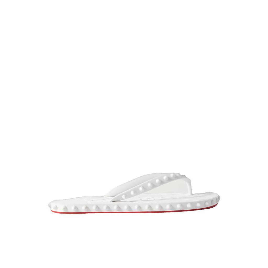 Christian Louboutin Loubi Donna Spike Flip Flops White