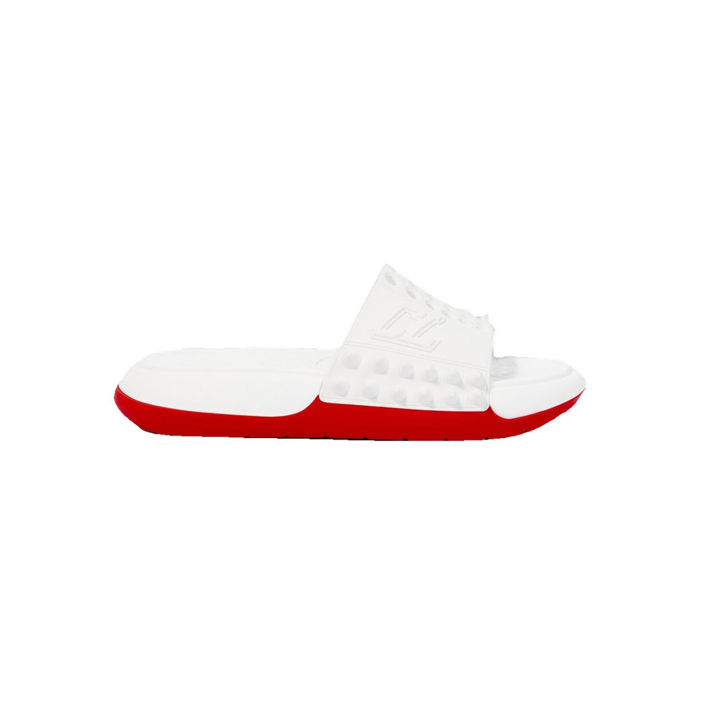 CHRISTIAN LOUBOUTIN EASY BREEZY RUBBER SANDALS WHITE