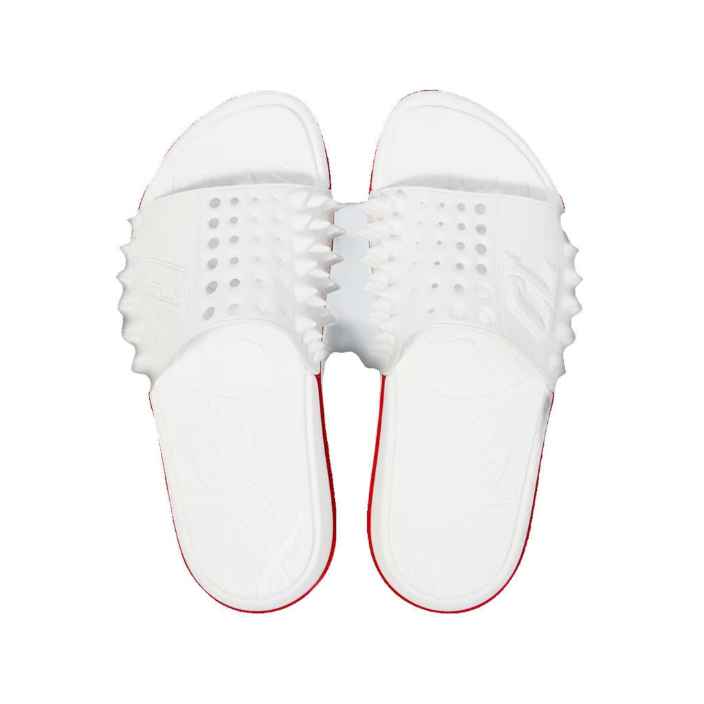 CHRISTIAN LOUBOUTIN EASY BREEZY RUBBER SANDALS WHITE