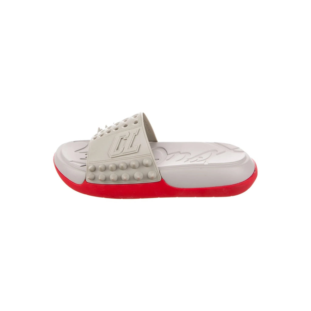 CHRISTIAN LOUBOUTIN EASY BREEZY RUBBER SANDALS WHITE
