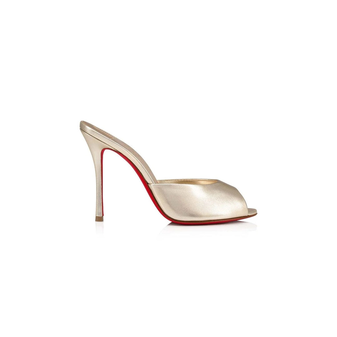 CHRISTIAN LOUBOUTIN ME DOLLY PATENT LEATHER MULES BEIGE