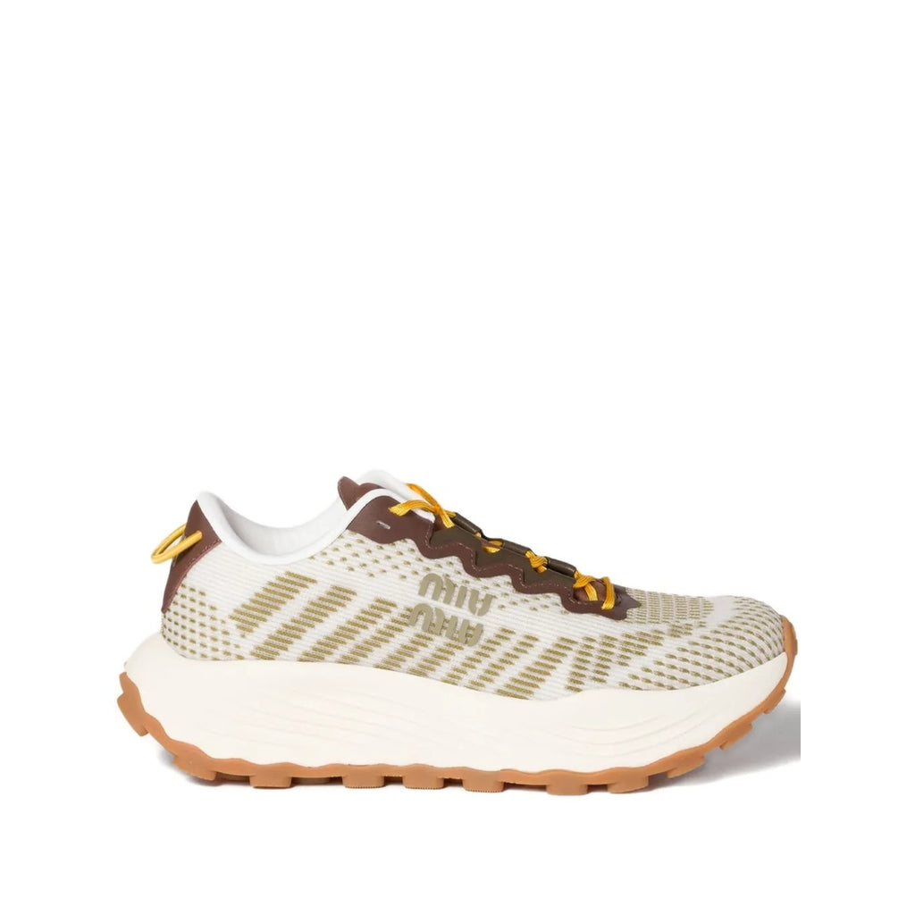 MIU MIU DRILL SNEAKERS BROWN
