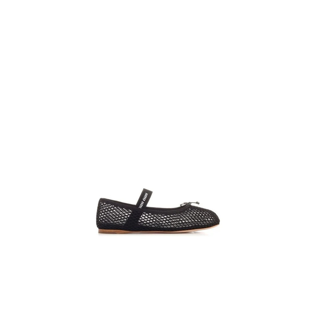 MIU MIU RETE MESH SLIP-ON SHOES BLACK
