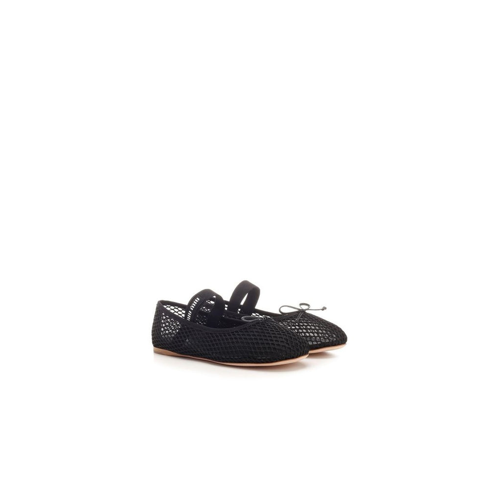 MIU MIU RETE MESH SLIP-ON SHOES BLACK