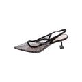 MIU MIU RUCHES MESH FABRIC PUMPS BLACK