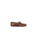 MIU MIU BRUSHED LEATHER SLINGBACK LOAFERS BROWN