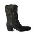 MIU MIU VINTAGE LEATHER SLOUCHY BOOTS BLACK