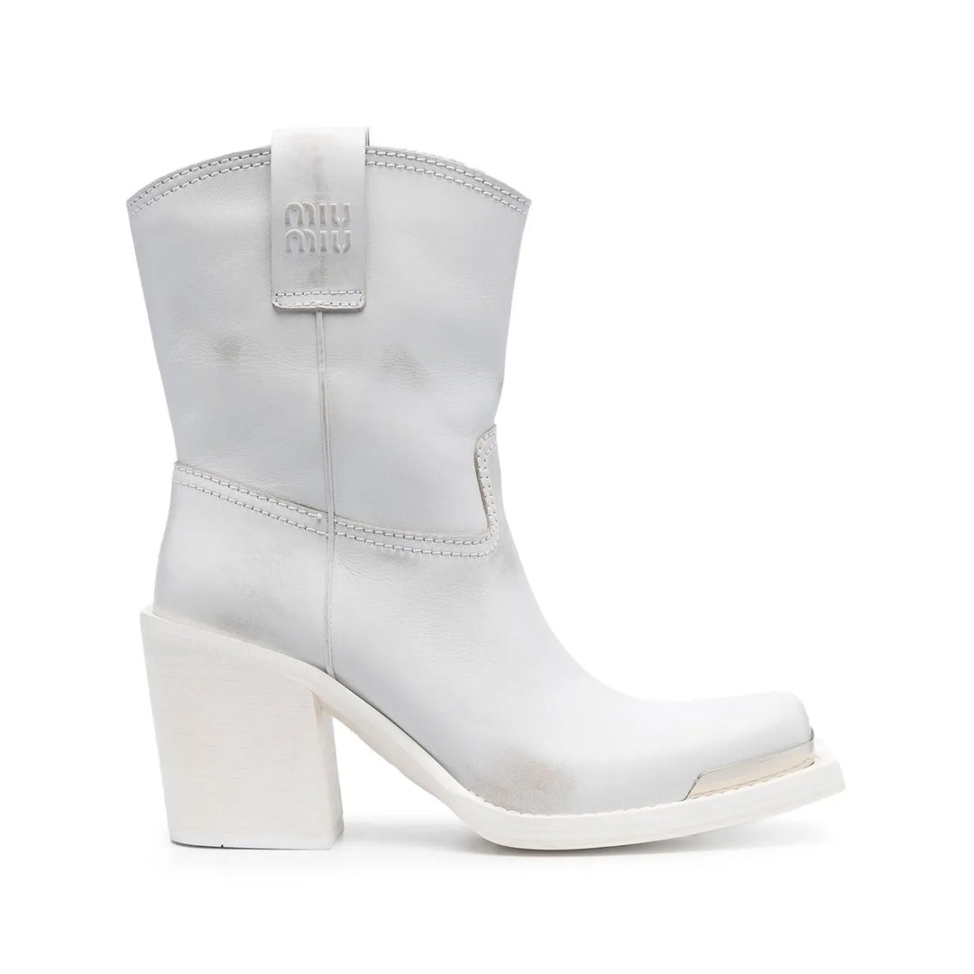 MIU MIU NEUTRALS BOOTS WHITE