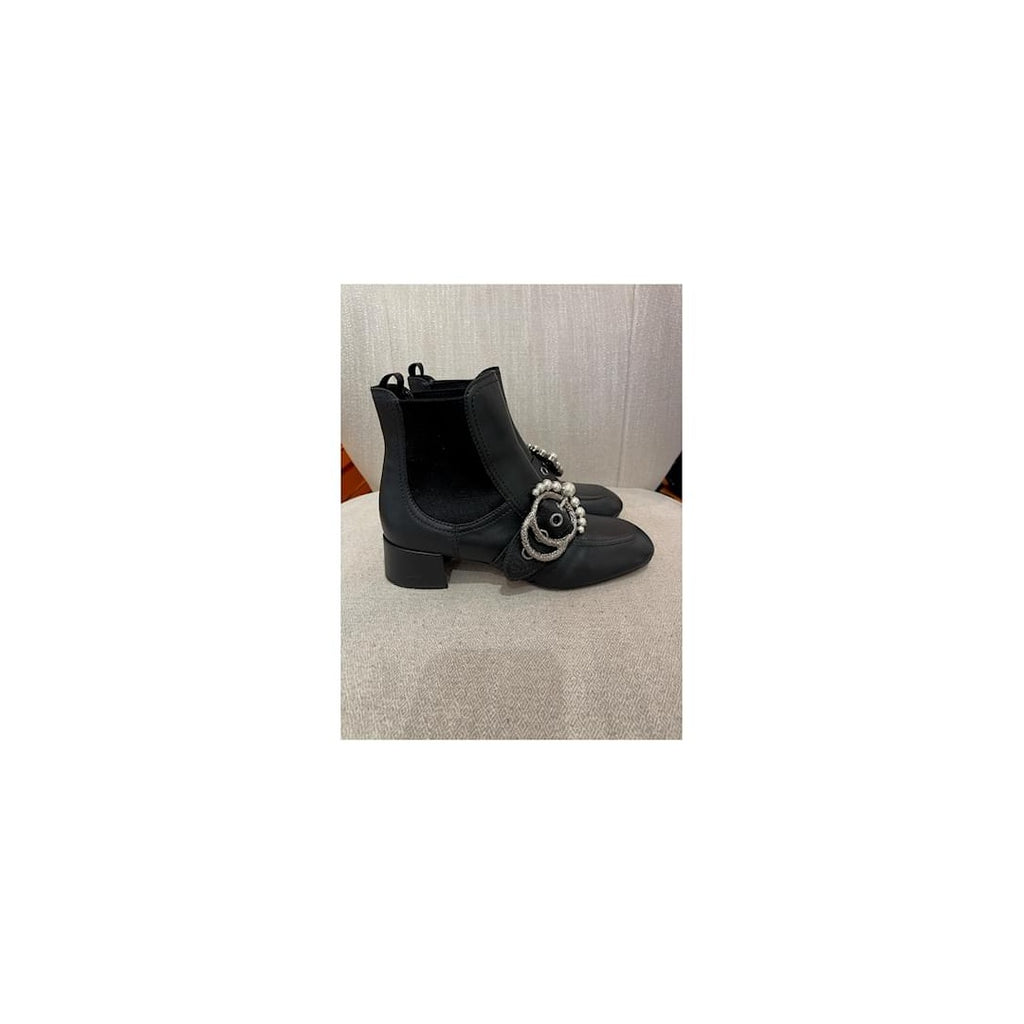 MIU MIU STIVALETTI ANKLE BOOT BLACK