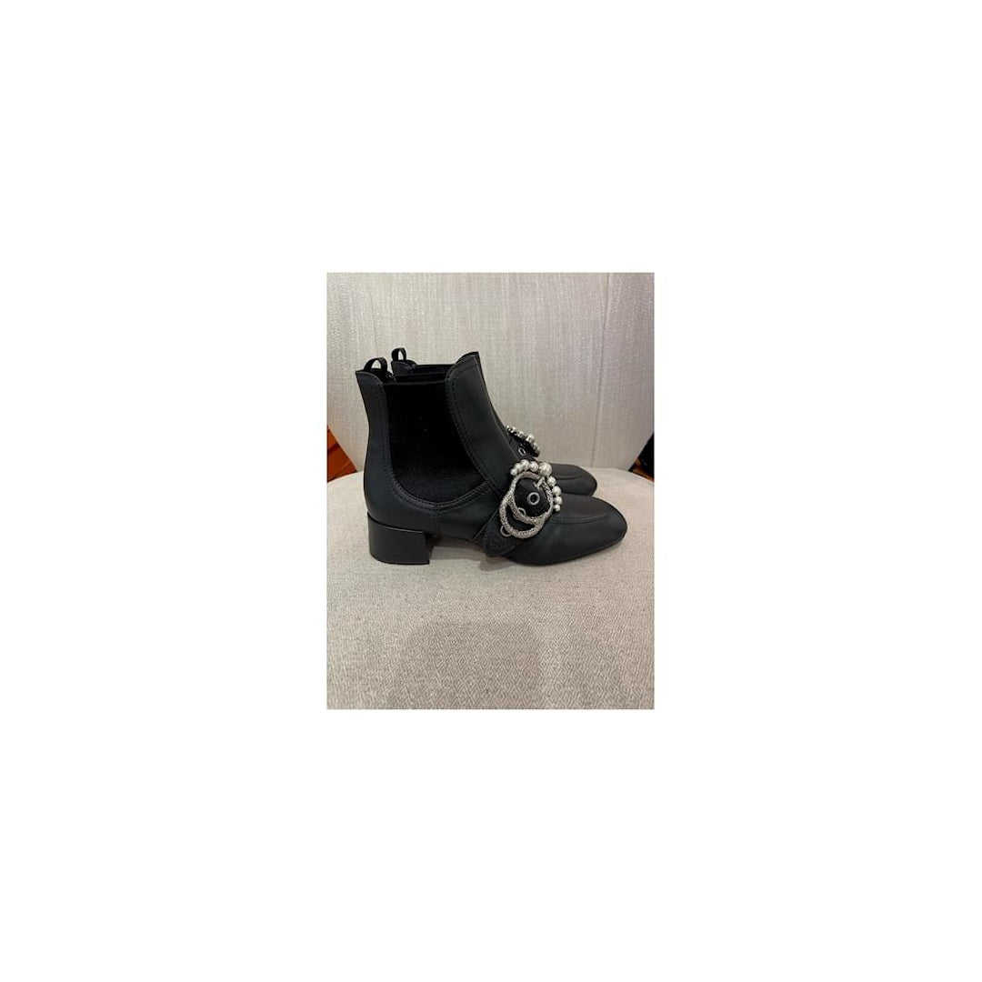 MIU MIU STIVALETTI ANKLE BOOT BLACK