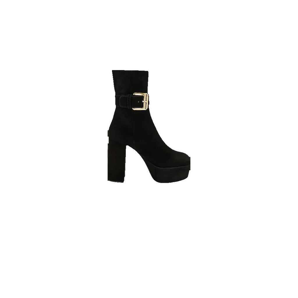 MIU MIU STIVALETTI ANKLE BOOT BLACK