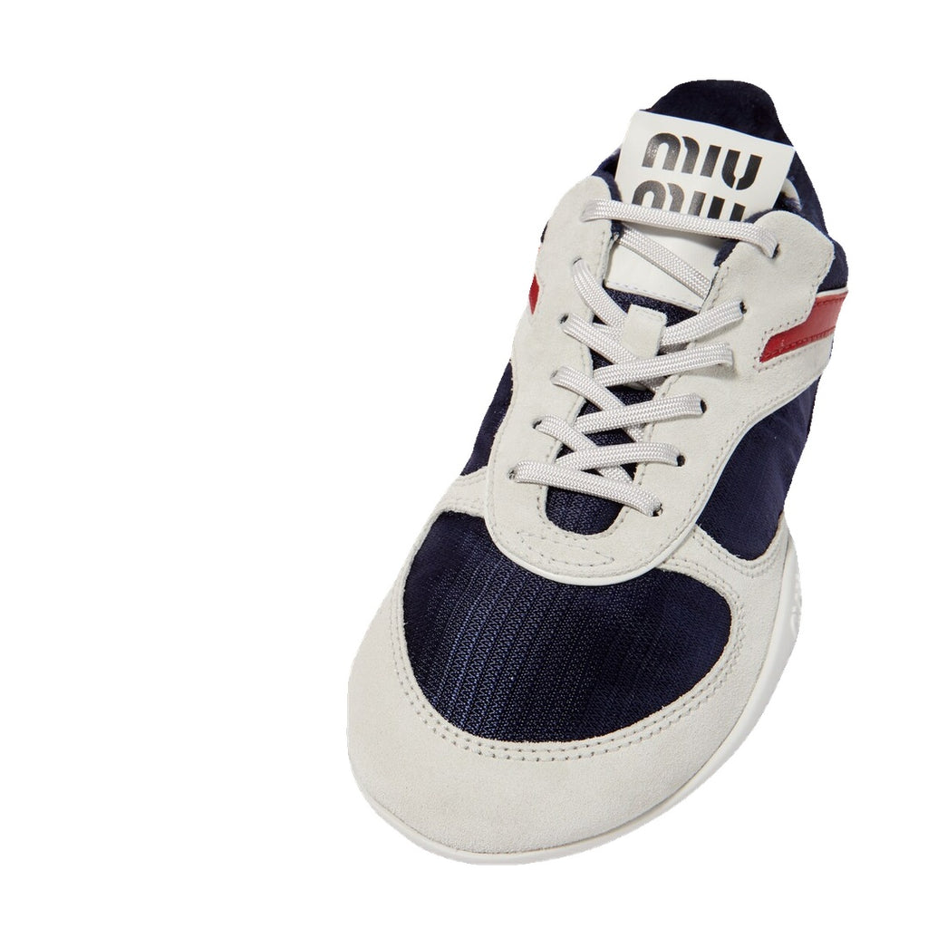 MIU MIU GYMNASIUM LOW-TOP SNEAKERS NAVY BLUE