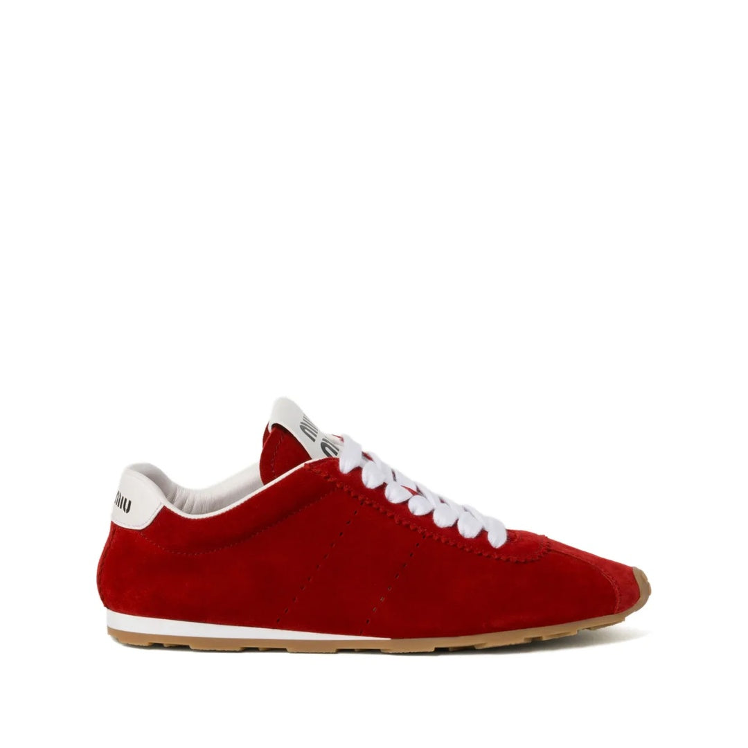 Miu Miu Plume Suede Sneakers Yellow